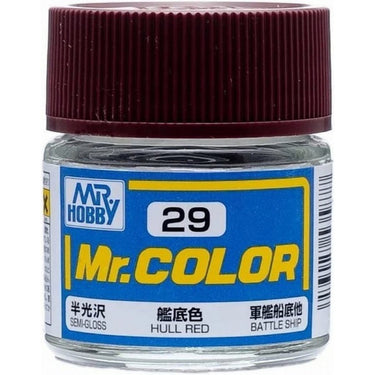 Mr Hobby (Gunze) C029 Mr Color Semi Gloss Hull Red Lacquer Paint 10ml